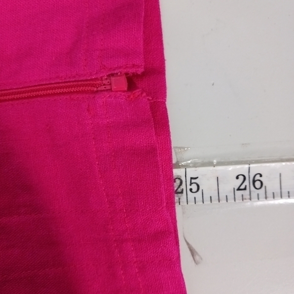 HOT pink zip up linen blend jacket - Picture 8 of 8